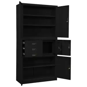 Berkfield Office Cabinet Black 90x40x180 cm Steel