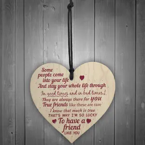 Red Ocean A Friend Like You Friendship Friend Sign Plaque Gift Shabby Chic Wooden Hanging Heart Thank You Present