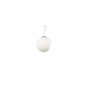 Luminosa Mapa Bianco 1 Light Medium Globe Ceiling Pendant White, E27