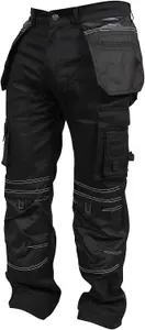 SSS Mens Work Trousers Cargo Multi Pockets Work Pants, S:30W/34L, M:32W/34L, L:34W/34L, XL:36W/34L, XXL:38W/34L and 3XL:40W/34L