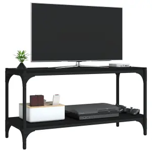 Berkfield TV Cabinet Black 80x33x41 cm Engineered Wood and Steel