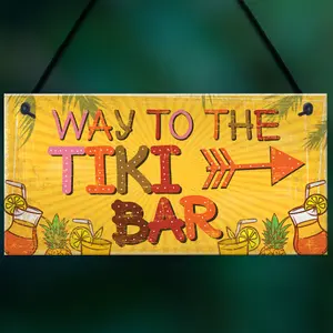 Red Ocean Welcome Tiki Bar Party Hanging Bar Pub Plaque Cocktails Beach Decoration Sign Friendship Gift