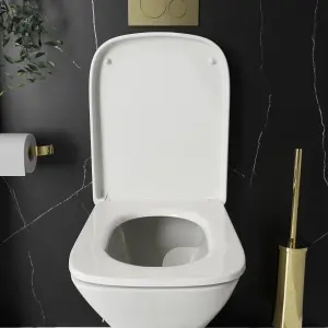 RAK Series 600 Soft Close WC Toilet Seat with Quick Release Button - Square Wrap Over