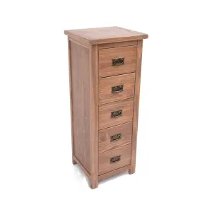 Padua 5 Drawer Narrow Chest of Drawers Bras Drop Handle