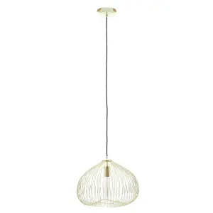 Interiors By Premier Versatile 1 Bulb Gold Finish Pendant Light, Effortlessly Maintained Down Light Wall, Sturdy Ceiling Light