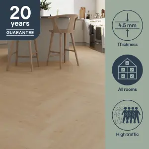 GoodHome Mambo Lulea Natural Knotted Wood effect Synchronised Herringbone Click vinyl Planks, 2.24m²