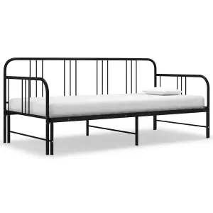 Berkfield Pull-out Sofa Bed Frame Black Metal 90x200 cm