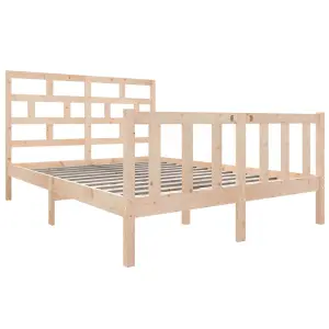 Berkfield Bed Frame Solid Wood Pine 135x190 cm 4FT6 Double