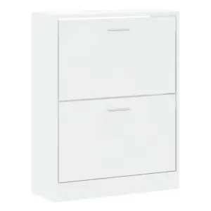 Berkfield Shoe Cabinet High Gloss White 63x24x81 cm Engineered Wood