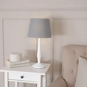 Annum Wood Table Lamp White / Grey / No