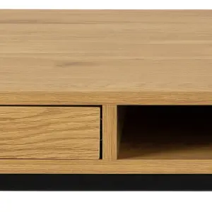 Seaford Office Desk with 1 Drawer in Black and Oak