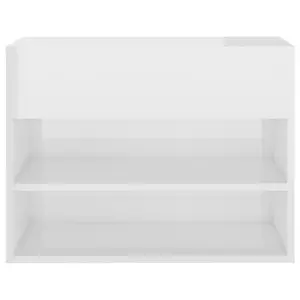 Berkfield Shoe Bench High Gloss White 60x30x45 cm Engineered Wood