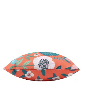 Veeva Meadow Print Set of 2 Red Outdoor Cushion