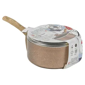 URBN CHEF 20cm Diameter Ceramic Rose Gold Induction Sauce Pan Cookware