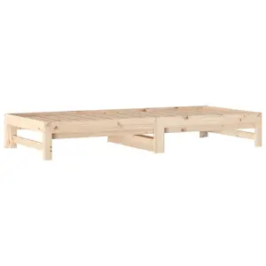 Berkfield Pull-out Day Bed 2x(90x200) cm Solid Wood Pine