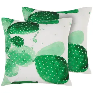 Set of 2 Outdoor Cushions OSTINA Green