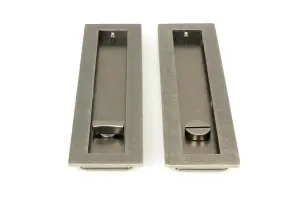 From The Anvil Pewter 250mm Plain Rectangular Pull - Privacy Set