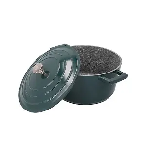 MasterClass Cast Aluminium 24cm Casserole Dish, Hunter Green