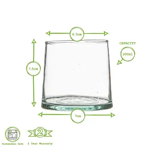 Nicola Spring - Merzouga Recycled Glass Tumblers - 200ml - Clear - Pack of 6