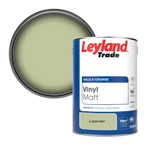 Leyland Trade Vinyl Matt Walls & Ceilings Emulsion Paint (S 2020-G50Y) 5L