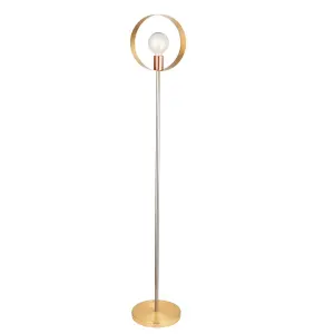 Loopa Satin Brushed Gold and Brushed Copper Contemporary Style 1 light Floor Light