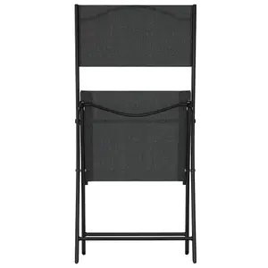 Berkfield Folding Outdoor Chairs 2 pcs Black Steel and Textilene