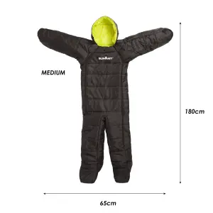 Wearable Sleeping Bag Black Adults Small/Medium Featherlite