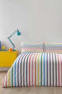 Fine Stripe Duvet Cover Set, 100% Cotton