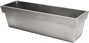 Primrose Zinc Edge Trough Outdoor Garden Planter in Silver Medium 60cm