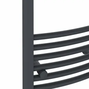 Rinse Modern Bathroom Heated Towel Rail Ladder Radiator 1000x400mm Curved for Bathroom Kitchen Anthracite