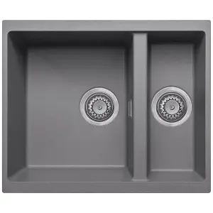 Astini Dante 1.5 Bowl Granite Grey Undermount Kitchen Sink & Waste