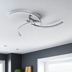 Murray LED Flush Polished Chrome Ceiling Light