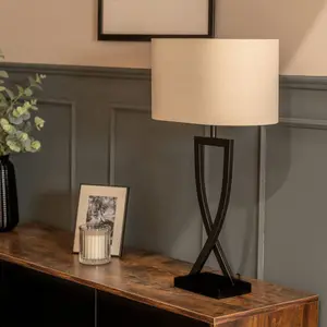 Matheos 63cm Table Lamp Black / Beige