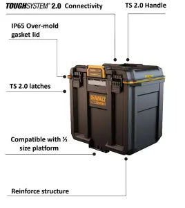 DEWALT TOUGHSYSTE 2.0 Half Width Deep Toolbox