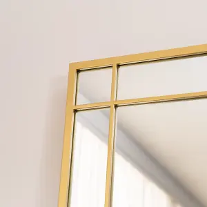 Jobu home - Aimi - Full Length Gold Metal Rectangle Window Mirror - 200cm x 120cm