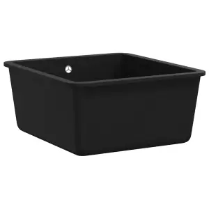 Berkfield Granite Kitchen Sink Single Basin Black