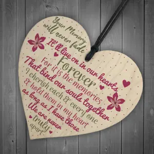 Red Ocean Wooden Heart Keepsake Memorial Plaques For Mum Dad Nan Grandad FRIEND Gifts