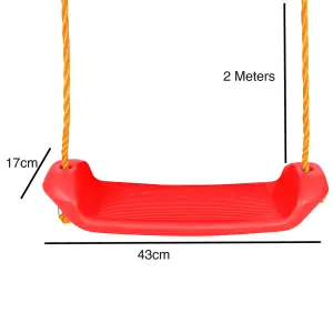 Childrens Garden Swing Seat With Rope by Laeto Summertime Days (Red) - INCLUDES FREE DELIVERY