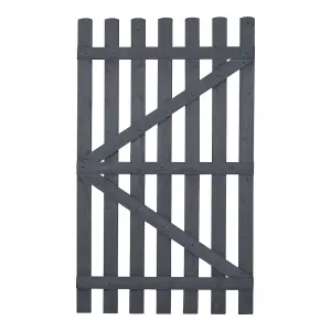 Grey Wooden Garden Fence Gate Single Swing Gate with Latch H 150cm x W 90cm