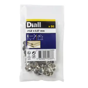 Diall Nickel-plated Upholstery nail (L)12mm, Pack of 50