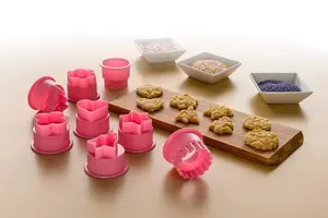 Essentials by Premier 8Pc Pink Plastic Assorted Cutter Set