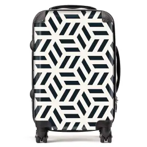 Geometric Monochrome Hexagonal Pattern Suitcase - Cabin