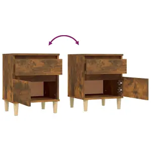 Berkfield Bedside Cabinets 2 pcs Smoked Oak 40x35x50 cm