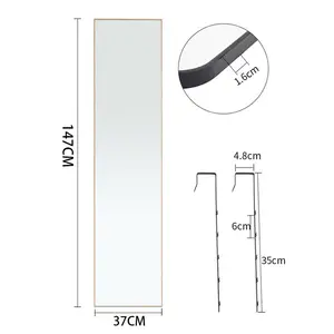 Heulyn Rectangle Metal Mirror Gold / 147cm x 37cm