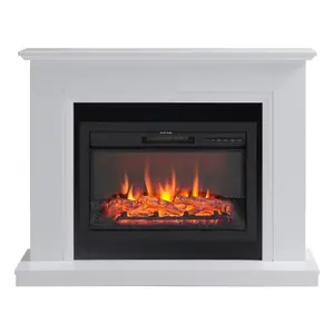 Focal Point Calbourne White Freestanding Electric Fire suite