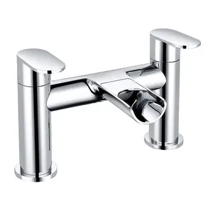 Rinse Bathrooms Modern Bathroom Tub Monobloc Bath Filler Mixer Chrome Brass Double Lever