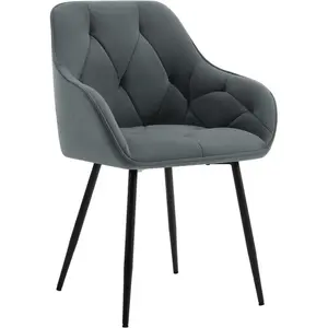 Creeve Velvet Armchair Dark Grey