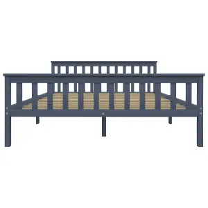 Berkfield Bed Frame Grey Solid Pinewood 160x200 cm