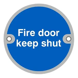 UAP Safety Sign - Fire Door Keep Locked Shut - Aluminium