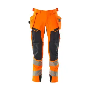 Mascot Accelerate Safe Trousers with Holster Pockets - Hi-Vis Orange/Dark Navy   (42.5) (Leg Length - Long)